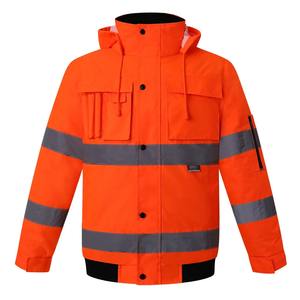 Men's Yellow-Orange Waterproof Work Jacket Warm Parka with Windproof Sleeves for Work Safety Clothing - Product Image 6