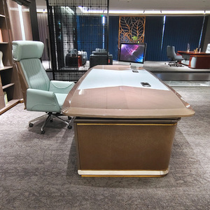 Modern Luxury Executive <b>Desk</b> <b>Set</b> Walnut Wooden L Shaped Office Table High End Manager <b>Desk</b> <b>Set</b> Commercial Large Director Boss - Product Image 3