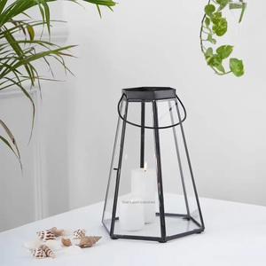 โคมไฟทรงเทียนทำจากแก้วแบบแขวนทำจากโลหะสีดำสำหรับงานปาร์ตี้คริสต์มาส - Product Image 6