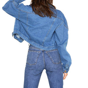 Chaqueta Vaquera Lavada de Primera Calidad para Mujer, Otoño 2025, Chaqueta Personalizada Resistente al Viento para Estudiantes Universitarias, Teñida Lisa con Estilo - Product Image 2