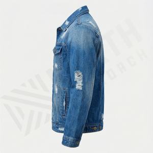 Chaqueta Vaquera para Mujer, de Algodón, Diseño Desgastado y Roto, Manga Larga, Corte Ajustado, Cuello Camisero, Prenda Exterior Informal para Otoño e Invierno - Product Image 3