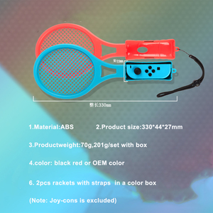 Raquettes de tennis en plastique en pack double, fournies par l'usine, pour accessoires de jeux Nintendo <span class=keywords><strong>Switch</strong></span>, colorées - Product Image 2