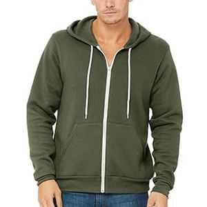 Sweats à capuche en molleton à manches longues Sweat à capuche de haute qualité avec logo personnalisé avec fermeture éclair Sweats à capuche de couleur unie - Product Image 1
