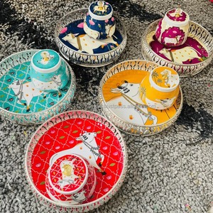 ถาดวัวพร้อมชุดโหลแก้ว ของชำร่วยงานแต่งงาน ของตกแต่งงานดีวาลี ของขวัญองค์กร ถาดเสิร์ฟแบบอินเดีย ของชำร่วยขึ้นบ้านใหม่ - Product Image 5