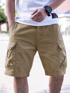 Custom Oversized Cotton <b>Denim</b> <b>Shorts</b> for <b>Men</b> with Embroidery Distressed Streetwear <b>Cargo</b> Pockets-Trending Casual Style - Product Image 2