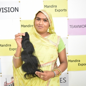 Vente en gros de paquets de cheveux Bodywave naturels à double trame, extensions de cheveux humains de temple indien vierge non transformés, vague naturelle élégante - Product Image 1