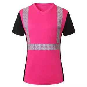 T-shirts de sécurité réfléchissants légers et respirants personnalisés OEM et ODM Vêtements de travail haute visibilité pour la construction et l'extérieur - Product Image 2