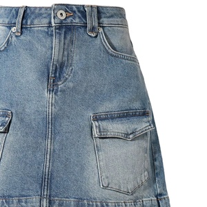 Minifalda Vaquera Personalizable para Mujer con Cierre de Cremallera, Cintura Recta con Cinturón, Bolsillos Laterales Traseros, Novedad de Verano - Product Image 2