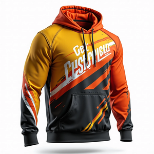 Sudadera con Capucha Personalizada para Hombre, Algodón Combinado, Estilo Holgado, Sublimada, Resistente, Informal, para Uso Diario - Product Image 2