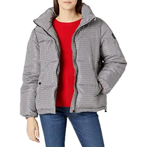 Schwere Kapuzen-Parka-Jacke mit abnehmbarem Kunst pelz besatz Glänzende Puffer jacken, Winter mäntel für Frauen