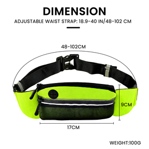 Yeni moda özel renk nefes hafif neopren Polyester fermuar su geçirmez koşu bisiklet telefon bel çantası - Product Image 2