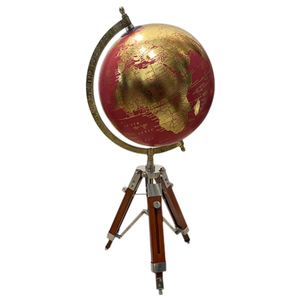 Globo de metal de aspecto antiguo hecho a mano ideal para temas de decoración con clase espacios de exhibición vintage o entornos de trabajo formales - Product Image 1