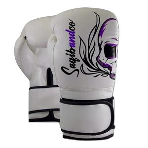 ถุงมือชกมวยสำหรับฝึกซ้อมสีขาว4oz 6oz 8oz หนัง PU สำหรับแข่งขัน - Product Image 2