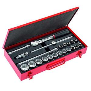 Usag 22-Piece Assortment in Sheet Steel <b>Box</b> <b>with</b> 1/2'' Hexagonal Sockets <b>Tool</b> Set - Product Image 1