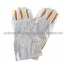 Gants de soudage de lutte contre l'incendie résistants à la chaleur en cuir de gant aluminisé en aramide haute température pour les soudeurs gants d'isolation de travail - Product Image 6