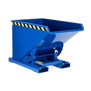 Contenitore ribaltabile in acciaio, con meccanismo di rotolamento, volume di 300 litri, blu - Product Image 1