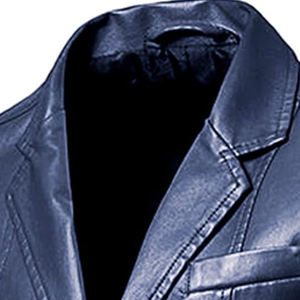 Blazers de Cuero Casuales de Invierno para Hombre, Estilo Urbano, Cierre de un Botón, Personalizables, Tallas Grandes, Transpirables, Alta Calidad, Nuevo Estilo, Última Moda - Product Image 3