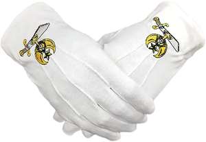 Gants de couleur blanche brodés en 100% coton fabriqués par des professionnels - Product Image 2