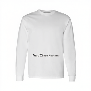 Maglietta a maniche lunghe con nastro rosso per il mesi di febbraio, prodotto promozionale per la sensibilizzazione sulle malattie cardiache - Product Image 2