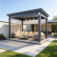 Pavillon de jardin moderne multi-scènes en alliage d'aluminium thermolaqué, éco-responsable, anti-corrosion, personnalisable pour balcon