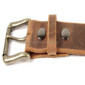 Cinturones de cuero de grano completo de alta calidad para hombres con botón a presión ajustable extraíble cinturones y accesorios de hebilla de pasador de latón sólido - Product Image 6