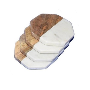 Ensemble de sous-verres en bois fait à la main Design antique avec plateau de service de tasse à thé royale Style rustique pour une utilisation en cuisine Bureau Maison de grande valeur - Product Image 6