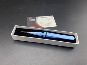 Pinces à cils professionnelles en acier inoxydable de type X, bleu bébé, logo privé personnalisé, extensions de cils, outil pointu, instruments ASB - Product Image 6