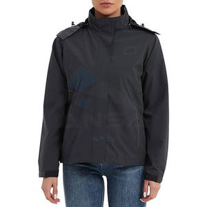Impermeable Ligero para Mujer, Chaqueta de Senderismo con Capucha, Cortavientos Softshell para Viajes y Uso Diario, Gris Oscuro - Product Image 2