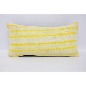Wool Ikat Patchwork <b>Pillow</b> 12x24 Yellow Vintage Pattern Woven Accent <b>Pillow</b> for Living Room Bedding Portable <b>Christmas</b> Decor - Product Image 1
