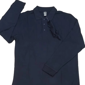 Chemises de golf pour hommes de haute qualité 100% coton respirant, coupe classique, manches longues, 220g, tissu tricoté brodé - Product Image 4