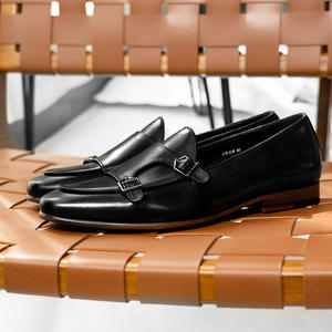 Zapatos de Cuero con Hebilla para Hombre, Diseño de Punta Pulida, Estilo Británico, Calzado Formal de Negocios y Oficina - Product Image 3