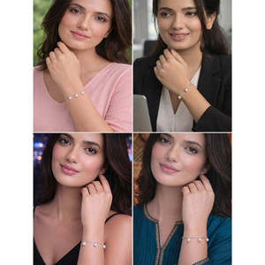 Bracelet élégant en argent avec perles Bianca - Product Image 4