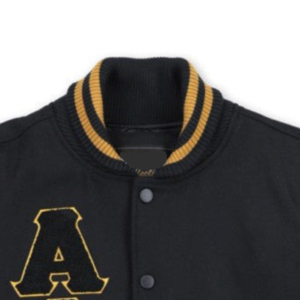 Vestes de baseball de bonne qualité pour hommes avec manches en cuir/Vente en gros de vestes universitaires matelassées coupe-vent en cuir à manches longues pour hommes - Product Image 6