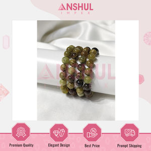 Eye Catching Design Top Quality Luxury 8mm Round Beads Green Tourmaline Gemstone Beads <b>Bracelets</b> for Wholesale Buyers - Product Image 2