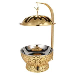 Chafing Dish Copper <b>Food</b> <b>Warmer</b> Hot Water Circulation Energy Star Certified Adjustable Racks Made India <b>for</b> Catering Buffet - Product Image 3