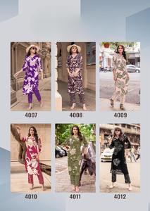 Kurti ผ้าเรยอน2ชิ้นที่สวยงามนุ่มพิมพ์ลายดอกไม้ที่สมบูรณ์แบบสำหรับคอลเลกชันสำนักงานและการจับแพะชนแกะ - Product Image 6