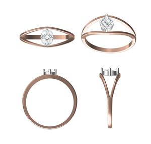 Anillo de compromiso de diamantes chapado en oro rosa de 14 quilates de la mejor calidad Diseño elegante para aniversario de bodas Certificado IGI Alta venta - Product Image 2