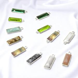 Abalorio de bisel de piedras preciosas de cuarzo Esmeralda Rectangular de Plata de Ley 925 facetado para la fabricación de joyas cristianas - Product Image 2