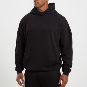 Sweat-shirt à capuche oversize en molleton français lourd pour homme, 100% coton, logo personnalisé, épaules tombantes - Product Image 4