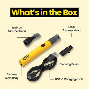 Tondeuse à poils du nez et des sourcils 2-en-1 rechargeable par USB, outil de toilettage haute vitesse en plastique pour hommes, portable, sans tirage, sans usage domestique ni automobile - Product Image 3