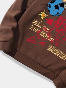 Sudadera con capucha para hombre Sudadera con capucha gráfica de gran tamaño Jersey de manga larga con cordón Sudadera con capucha informal de moda - Product Image 4