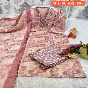 Increíble nuevo diseñador Jarna Silk con trabajo manual Kurti Pant y Dupatta Oman Fashion Manufacturer de Surat - Product Image 1