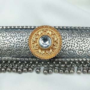 Conjunto de Collar Gargantilla Anokhi Fusion de Plata 925 con Motivo Dorado, Chapado en Oro de 14K/18K para Boda y Regalo - Product Image 5