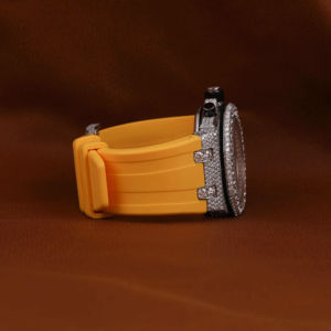 High Quality Handmade Custom Moissanite Diamond Round Full Iced Out Hip Hop Design Automatic <b>Mechanical</b> <b>Watch</b> in Rubber Band - Product Image 4