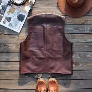 Chaleco de cuero de vaca genuino informal ajustado personalizado chaqueta sin mangas de capa superior transpirable para uso en primavera Otoño Invierno - Product Image 5