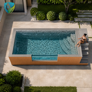 Nouvelle Conception Grande <span class=keywords><strong>Piscine</strong></span> <span class=keywords><strong>Jacuzzi</strong></span> Chauffée de Luxe pour Enfants, Spa de Nage Extérieur Préfabriqué en Fibre de Verre, Conteneur d'Expédition - Product Image 6