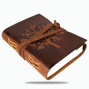 Cuaderno de Cuero de Grano Completo con Logotipo Personalizado en Relieve, Hecho a Mano, Vintage, de Alta Calidad, con Tapa Dura y Borde Deshilachado - Product Image 2