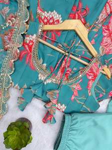 Salwar Kameez de Organza de Primera Calidad para Mujer, Diseño Moderno, Informal, para Fiestas, Bodas, Todas las Temporadas, Secado Rápido - Product Image 4