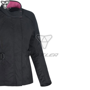 Chaqueta de moto al por mayor con logotipo personalizado, tela de buena calidad, resistente al viento, cómoda y transpirable para mujer, con MOQ bajo. - Product Image 2