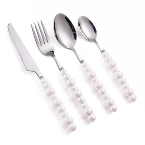 Luxury Gold Metal Hammered Handle Gold Plated Stainless Steel Spoon <b>Fork</b> & <b>Knife</b> Cutlery Flatware Set for Wedding - Product Image 6